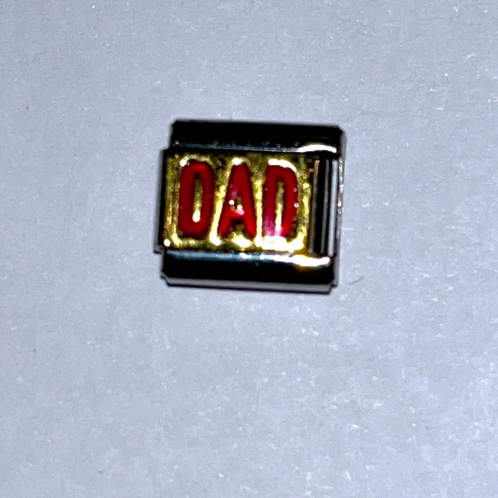 Italian DAD charm. Stainless steel. 1 9mm. Charm